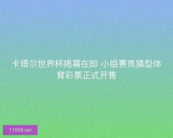 卡塔尔世界杯揭幕在即 小组赛竞猜型体育彩票正式开售