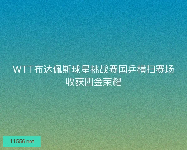 WTT布达佩斯球星挑战赛国乒横扫赛场收获四金荣耀 WTT布达佩斯球星挑战赛国乒横扫赛场收获四金荣耀